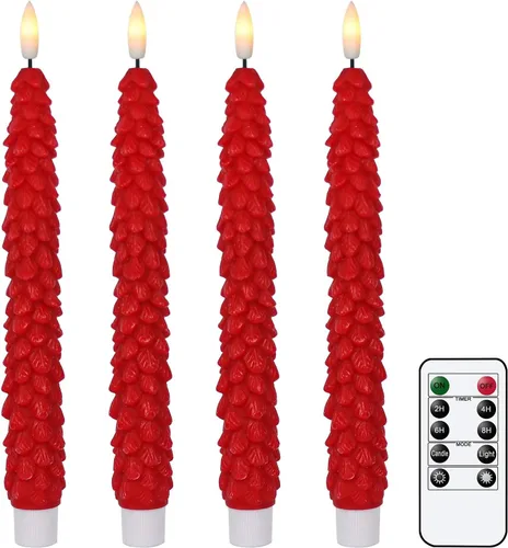 Miniatura 13 de Velas de Ventana Sin Llama con Control Remoto y Temporizador, Velas LED Cónicas Operadas por Batería con Ventosas Juego de 6 Velas de Ventana de A-6