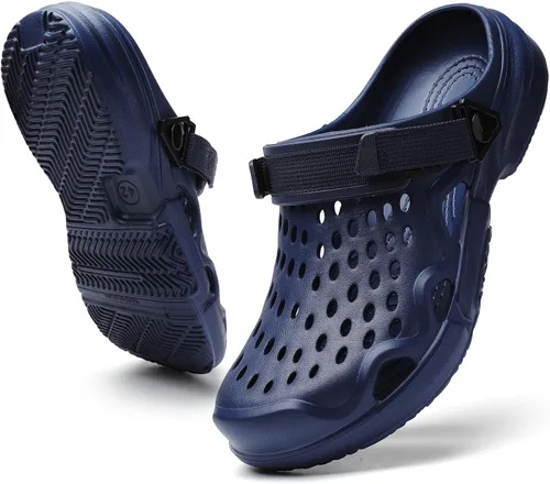 Miniatura 11 de Zuecos de verano antideslizantes para hombre, zapatos de jardín ligeros y suaves, zuecos para jardín, cocina, exteriores, playa, patio, piscina