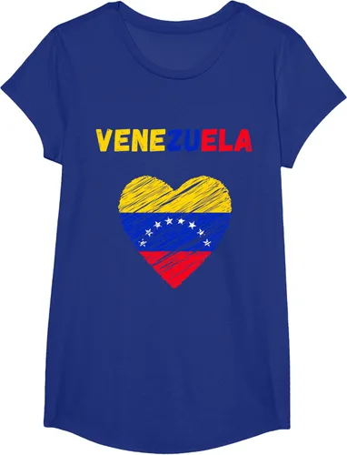 Miniatura 30 de Camiseta con la bandera venezolana con corazón de Venezuela, Negro