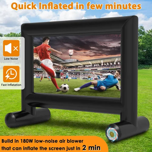 Miniatura 4 de Estgora Pantalla de cine inflable de 14 pies para exteriores, pantalla de proyector inflable para pantallas de proyección delanteras y traseras
