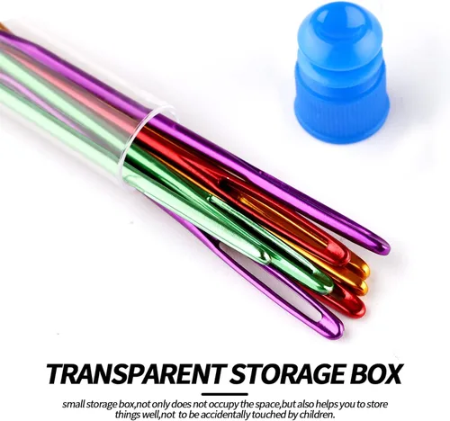 Miniatura 6 de Agujas de coser de reparación, aguja grande y agujas de tapiz gigantes con botella transparente para ganchillo y cuentas, acolchado y manualidades