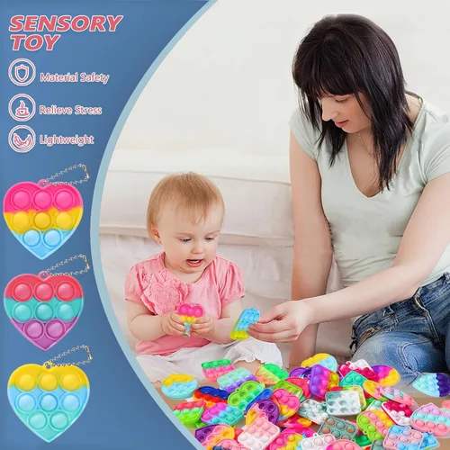 Miniatura 5 de 57 piezas de juguetes antiestrés para fiestas infantiles, paquetes de recuerdos de fiesta para niños y adultos, pequeños premios de aula, caja