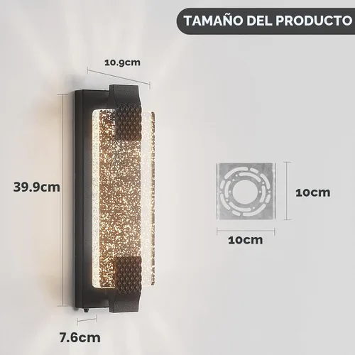 Miniatura 6 de camuucci Luz para exteriores del anochecer al amanecer, luces LED de porche de 15.7 pulgadas para exteriores, impermeable, moderno, soporte de pared
