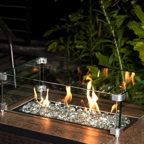 Miniatura 2 de GASPRO - Diamantes de cristal de fuego de 10 libras - Cristal de fuego transparente de 1 pulgada para fogatas de propano, rocas de cristal