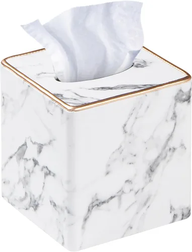 Miniatura 10 de Funda de caja de pañuelos de cuero cuadrado, actualización 99% compatible de gran tamaño, soporte de caja de pañuelos cúbico para papel facial