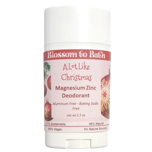 A Lot Like Christmas - Desodorante de magnesio y zinc (2.7 onzas), fragancia sin ftalatos, dura todo el día con un aroma dulce picante