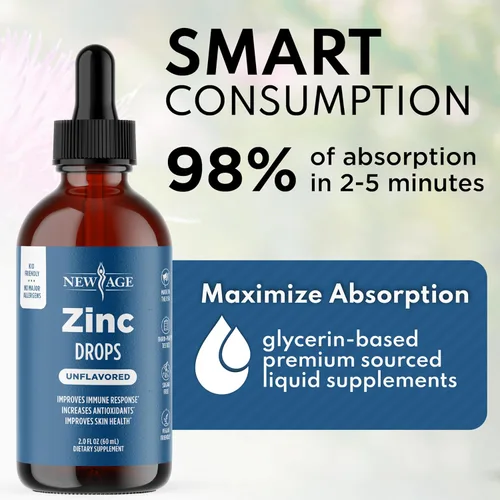 Miniatura 5 de Gotas líquidas de zinc iónico – Paquete de 2 – Suplemento de zinc de alta potencia, defensa inmunológica, potente antioxidante natural, sin OMG