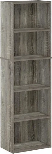 Miniatura 3 de Furinno Pasir - Estantería abierta de 4 niveles (gris roble francés) Luder (roble francés)