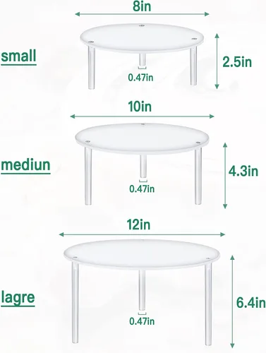 Miniatura 2 de 3 soportes acrílicos para tartas, soporte redondo reutilizable para cupcakes de postre, pastel, pizza, soporte de exhibición, plato de servir