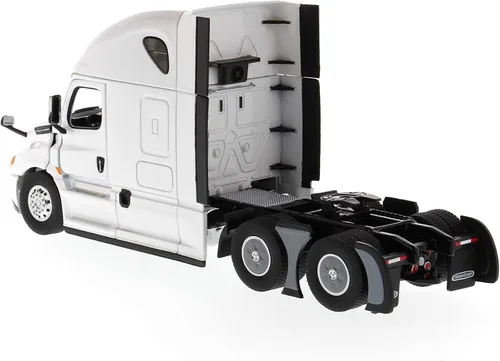 Miniatura 3 de Diecast Masters Freightliner Cascadia SBFA Tándem a escala 1:50 con durmiente de 72" Serie de transporte Modelo blanco perla 71027