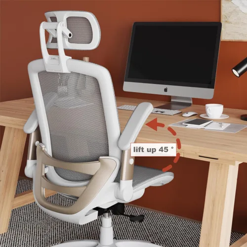 Miniatura 8 de GABRYLLY Silla de Oficina Ergonómica, Silla de Escritorio de Respaldo Alto para el Hogar con Reposacabezas, Brazos Abatibles, Bloqueo de Inclinación