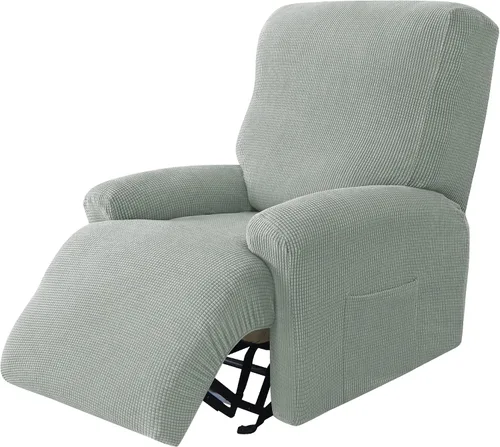 Miniatura 9 de CONRUSER Funda elástica para sillón reclinable, 4 piezas, funda gruesa para sofá de un solo asiento, funda de jacquard suave para sillón reclinable