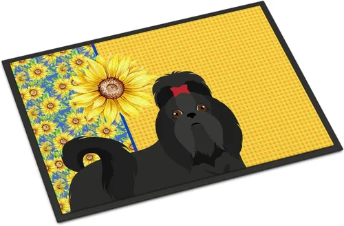 Miniatura 98 de Caroline's Treasures WDK5313MAT Airedale Terrier - Tapete para puerta delantera de 18 x 27 pulgadas, diseño de girasoles de verano, para entrada