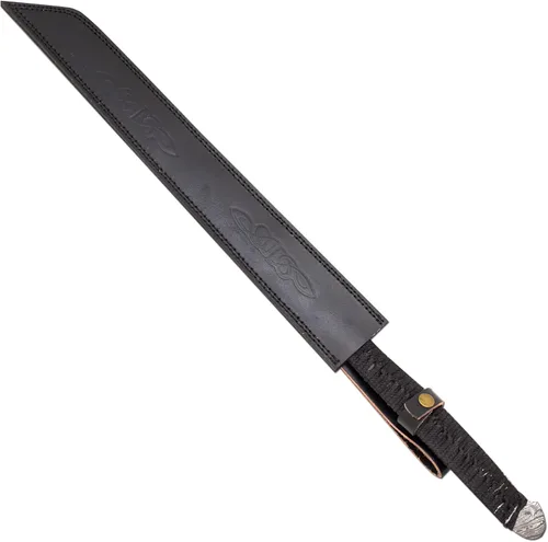 Miniatura 5 de Acero de Damasco real forjado hecho a mano - Espada vikinga templada de hoja fija - Espadas Gladius Full Tang