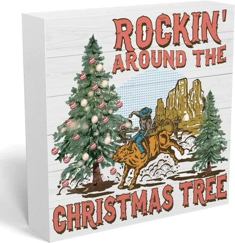 Miniatura 11 de Divertido letrero de Navidad para decoración de árbol de Navidad, decoración de Navidad para interiores, invierno, accesorios de escritorio