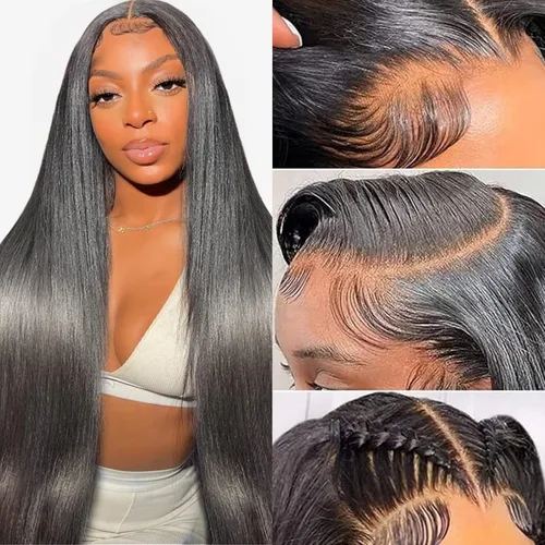 Miniatura 8 de TTSMINS 13x6 Pelucas de encaje frontal degradado para mujeres de cabello humano, densidad 180, color 4/27, resaltado, HD, transparente, 20 pulgadas
