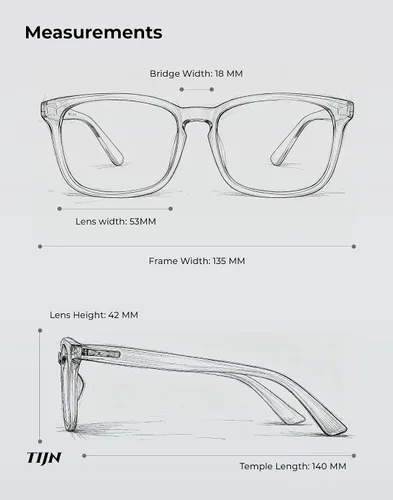 Miniatura 7 de TIJN Lentes de bloqueo de luz azul para mujeres y hombres, marco transparente cuadrado, anteojos nerd anti luz azul, gafas para pantalla