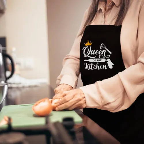 Miniatura 3 de Divertidos delantales de cocina para mujeres, delantal de la reina de la cocina para hornear a la parrilla, regalos para mamá, esposa, hermana, chef