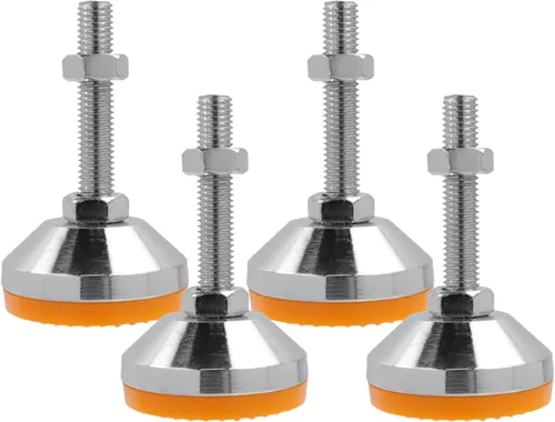 Miniatura 28 de Pies niveladores M8x50mm, capacidad de 2200 libras, deslizadores giratorios ajustables y resistentes, base antideslizante de 1.53 pulgadas