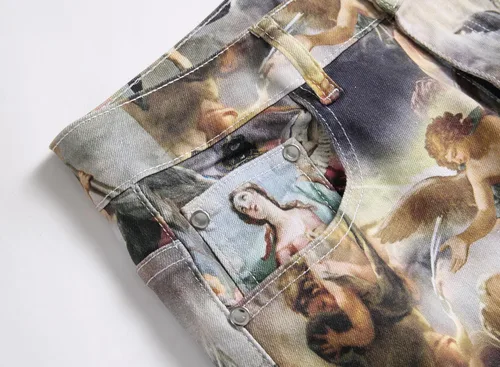 Miniatura 80 de Enrica Pantalones vaqueros estampados casuales para hombre