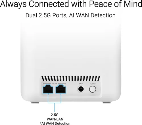 Miniatura 4 de ASUS ZenWiFi BD4 (1 unidad) Malla WiFi 7 de doble banda, 3600 Mbps, 2450 pies cuadrados, puertos duales de 2.5G, controles de seguridad y parentales