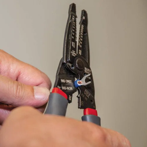 Miniatura 5 de Klein Tools 1019 Klein Kurve - Pelacables, crimpador/cortador, fabricado en Estados Unidos, herramienta de corte/crimpado/pelado para conectores B e