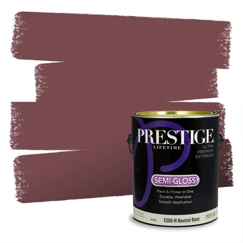 Miniatura 357 de Prestige Paints Pintura exterior e imprimación en uno, 1 galón, plano, coincidencia comparable de Valspar* Amber Rose*