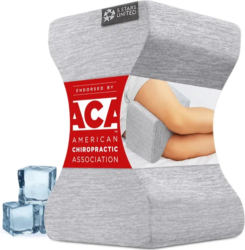 5 STARS UNITED Almohada grande de rodilla para personas que duermen de lado, alivio del dolor de cadera, cojín de espuma viscoelástica para dormir