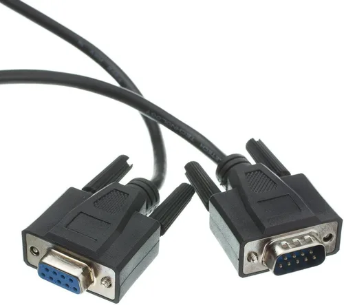 Miniatura 3 de CableWholesale Cable de extensión serie de 1 pie, DB9 macho a hembra, 28 AWG, conductor RS232 9, 1:1, beige, extensor serie macho a hembra