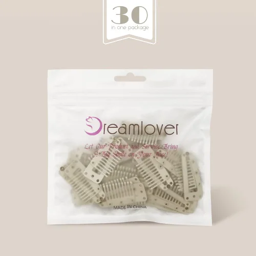 Miniatura 33 de Dreamlover - Clips para extensiones de cabello, clips para peluca con 9 dientes, 30 piezas Beige