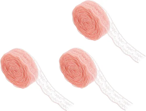 Miniatura 57 de MECCANIXITY 8 Yard Lace Trim Ribbon, 0.9 Inch Wide Vintage Floral Pattern Crochet Lace Edge Ribbon Trimming for DIY Sewing Crafts Gift Wrap Wedding