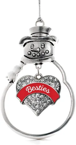 Miniatura 190 de Colgante de plata con diseño de Detroit con forma de corazón y muñeco de nieve con circonitas cúbicas