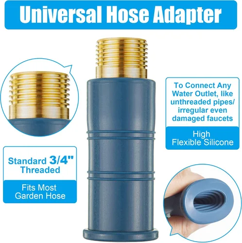 Miniatura 3 de 1 paquete de adaptador universal para manguera de grifo, accesorio de manguera de fregadero engrosado para grifo, conector de manguera de agua