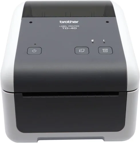 Brother TD-4210D Impresora térmica directa de escritorio de nivel de entrada de 4 pulgadas, etiquetas de impresión y recibos, 203 dpi, 5 ips, USB 2.0