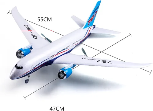 Miniatura 3 de Avión de control remoto, 2.4Ghz DIY 3 canales, avión de control remoto listo para volar, RC 787 Dreamliner para envergadura avanzada 21.654 in