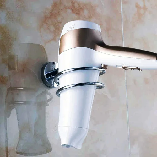 Miniatura 5 de Soporte para secador de pelo acero inoxidable cromado (plata)