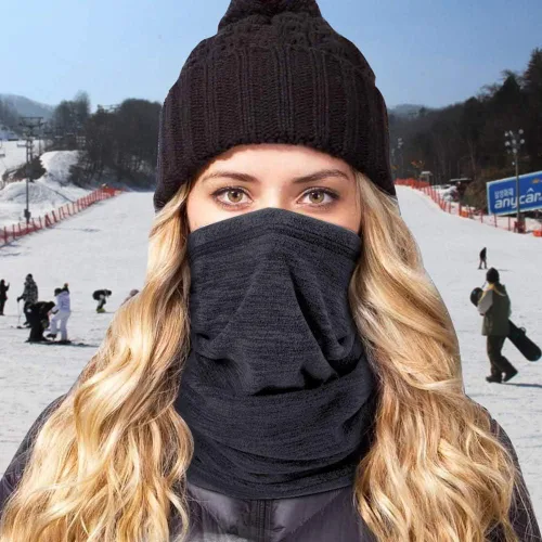 Miniatura 5 de Cuello térmico para inviernocuello polaina cara bufandacubrebocas para invierno, máscara de esquí - Pasamontañas para clima frio.