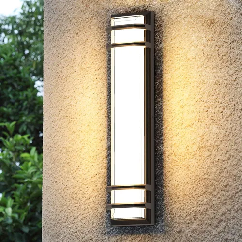 Sytmhoe Luces de Pared Exteriores, 23.6in 36W LED Moderna Lámpara de Pared para Porche y Patio, Aplique de Pared Exterior de Aluminio Negro Montado