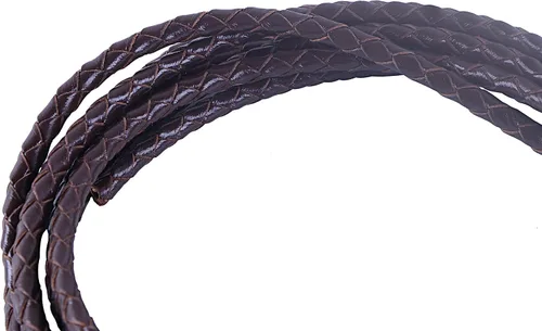 Miniatura 2 de KONMAY 2 Yardas Cordón de Cuero Trenzado Marrón de 4.0mm (0.157 in) para Fabricación de Joyas y Proyectos de Bricolaje, Cuerda de Corbata Bolo