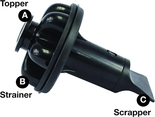 Miniatura 5 de Danco 10768A Disposal Genie II Filtro y Tapón para Eliminación de Basura, Protector de Salpicaduras para Fregadero de Cocina con Raspador de Negro