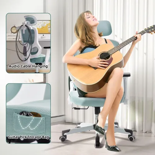 Miniatura 6 de Silla de oficina ergonómica grande y alta reclinable para juegos, soporte lumbar ajustable, reposabrazos 6D, reposacabezas 6D, sillas giratorias