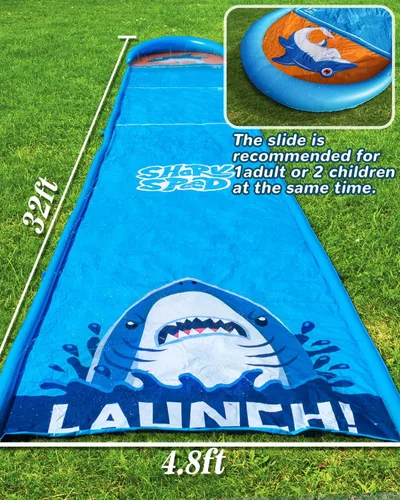 Miniatura 2 de Spring Water Tobogán acuático y deslizador de agua de 32 pies para niños y adultos, juguetes acuáticos de verano al aire libre con rociador, 2