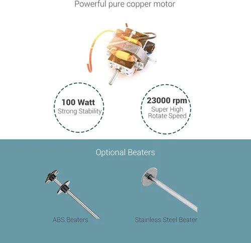 Miniatura 6 de Batidora eléctrica de dos velocidades y mezclador de bebidas, mezclador eléctrico de bebidas maestro, bloqueo de seguridad, 16.9 onzas, práctico