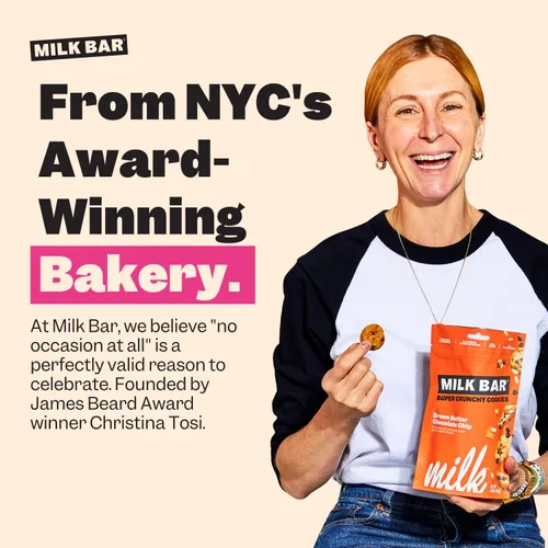 Miniatura 7 de Milk Bar Crunchies Galletas crujientes del tamaño de un bocado sin sabores artificiales ni conservantes Paquete de 3, bolsas de 4.5 onzas