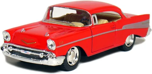 Miniatura 4 de KiNSMART 1957 Chevy Bel Air Coupé 1:40 Escala 5" Coche de juguete clásico de metal fundido a presión (Rescate de Bomberos)