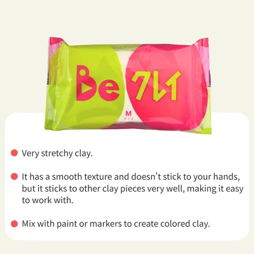 Miniatura 3 de Be Clay, arcilla seca de aire súper ligera, arcilla de espuma, blanco (1)