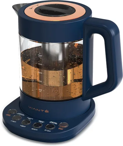 Miniatura 12 de Vianté - Tetera eléctrica con infusor para hojas sueltas. Elaborador de té caliente con control de temperatura y apagado automático. Tetera