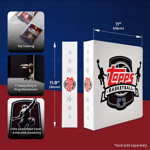 Miniatura 3 de Topps Carpeta para Baloncesto - Carpeta de 9 bolsillos para Tarjetas de Intercambio, Material Premium Duradero, 35 Páginas de Carga Superior