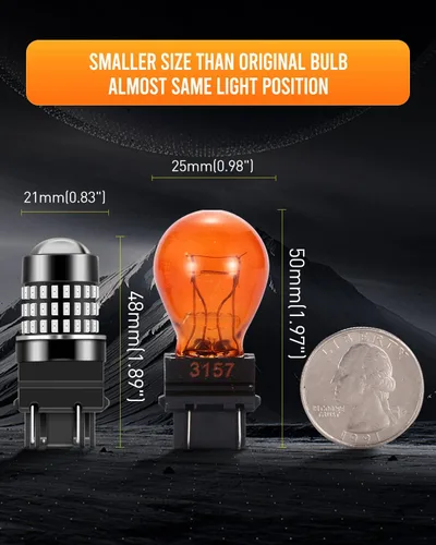 Miniatura 35 de 1156 Bombillas LED Ámbar Amarilla Luz de Señal de Giro 400% de Brillo 1141 1003 7506 Bombillas LED P21W Usadas para Luces Intermitentes Luz Trasera