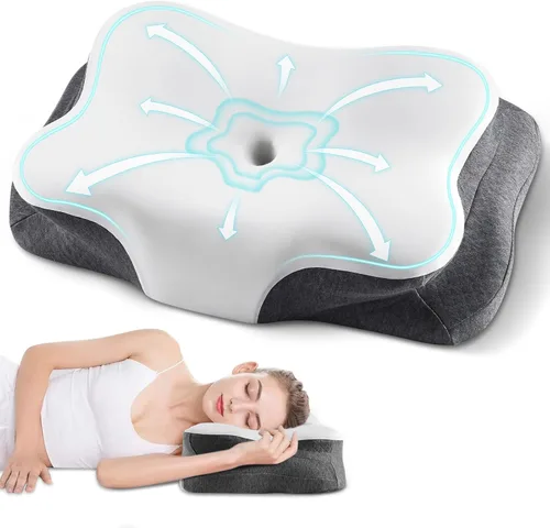 Miniatura 15 de Almohada cervical para el cuello, almohada ergonómica para dormir de lado para el soporte del cuello, almohadas de espuma viscoelástica refrescante